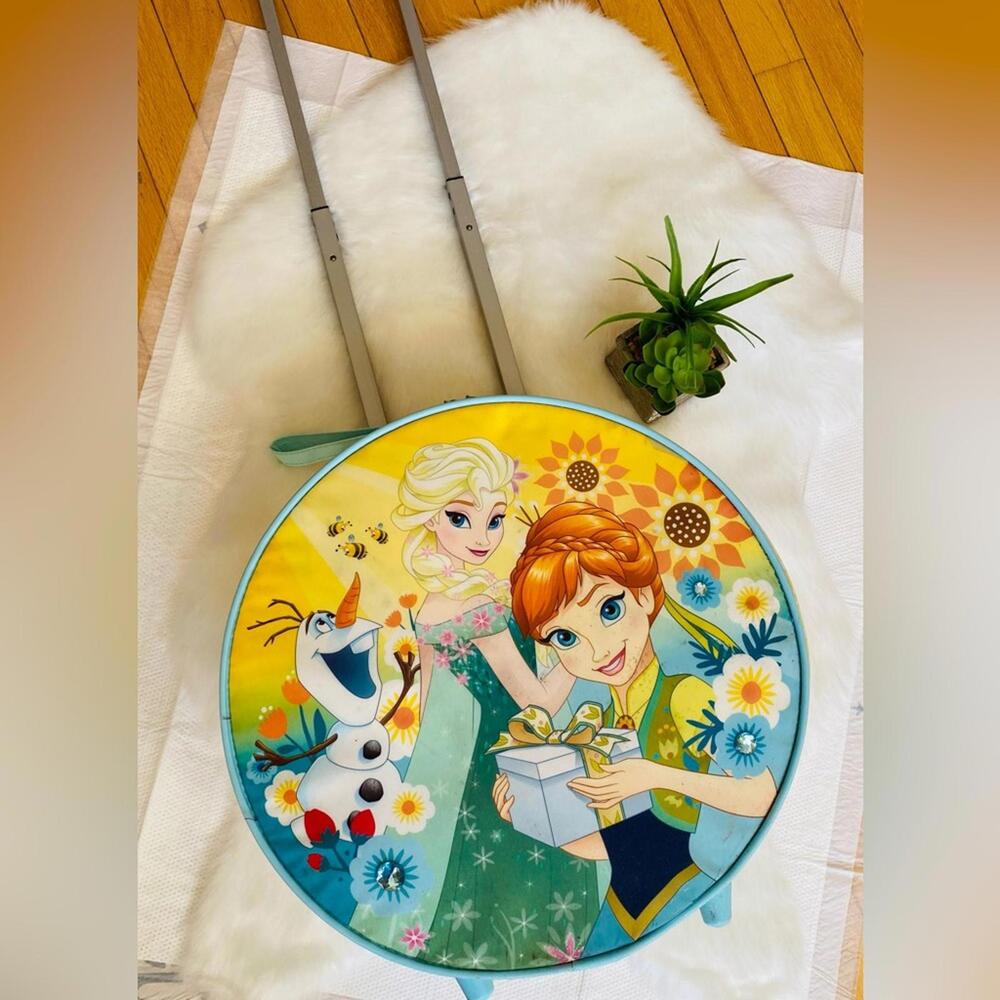 Disney Frozen Kids Rolling Luggage Bag with Elsa, Anna, and Olaf Design